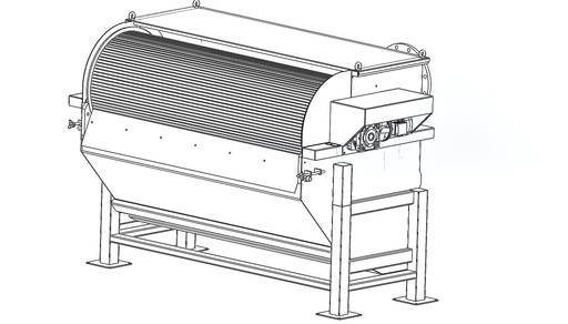 Drawing Rotary drum screen filter